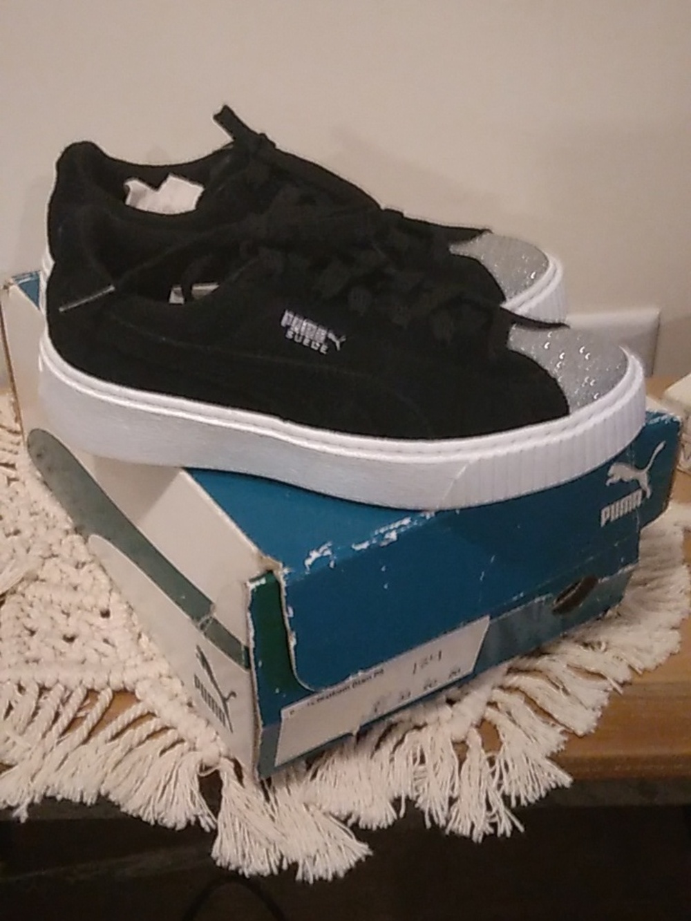 Kids Puma Suede Platform Glam Sneakers 2C